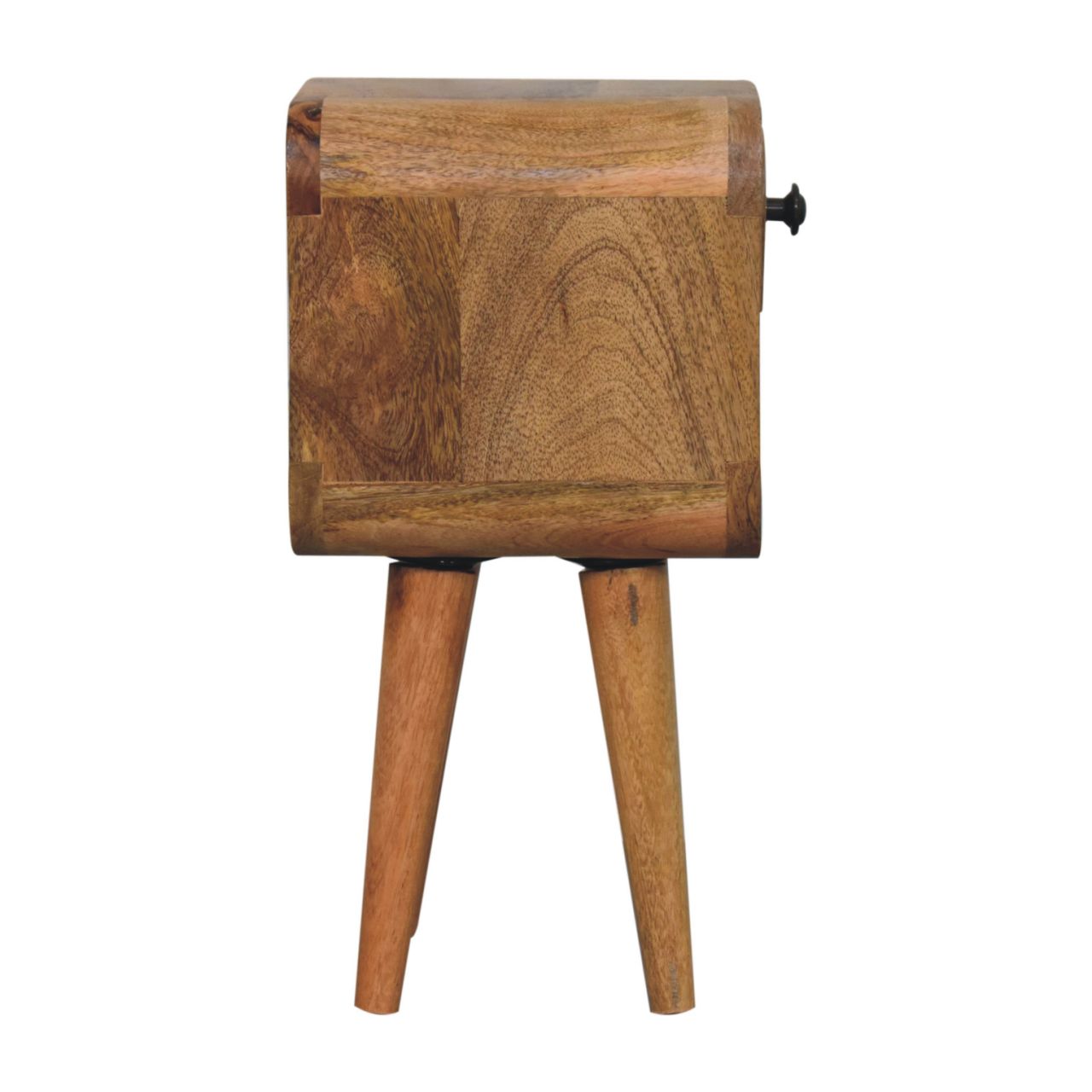 Nils - Rounded Bedside Table in Oak-like Finish