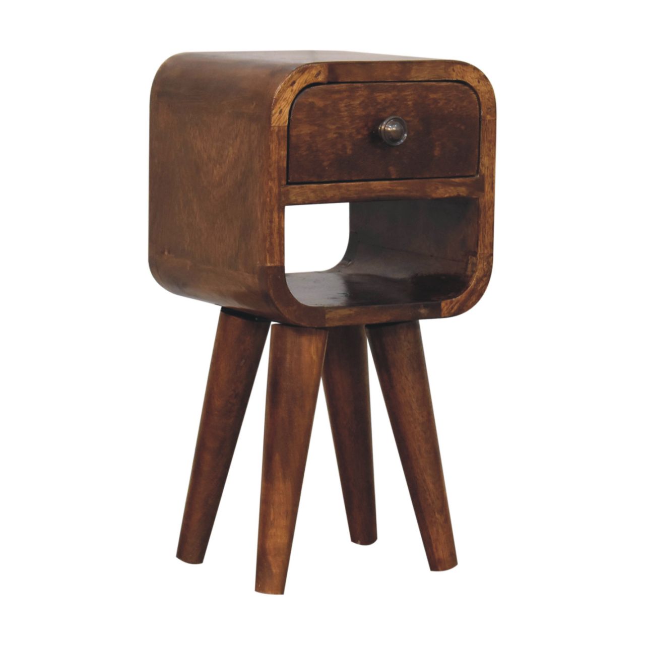 Nils - Lower Bedside Table in Chestnut Finish