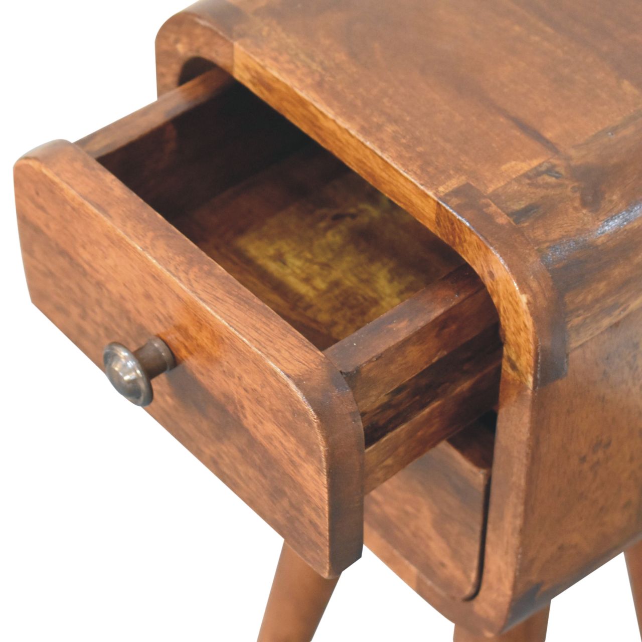 Nils Bedside Table in Chestnut Finish