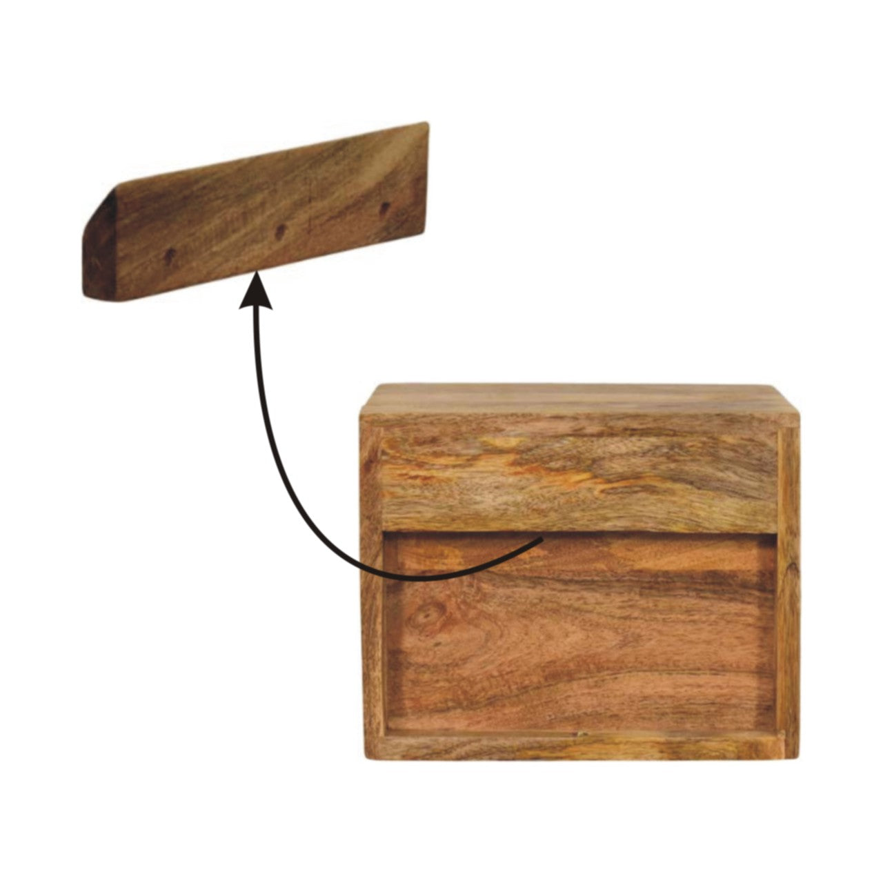 Solis - Wall Mounted Nightstand in Oak-like Finish