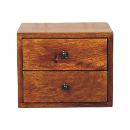 Solis Wall Mounted Nightstand in Chestnut Finish