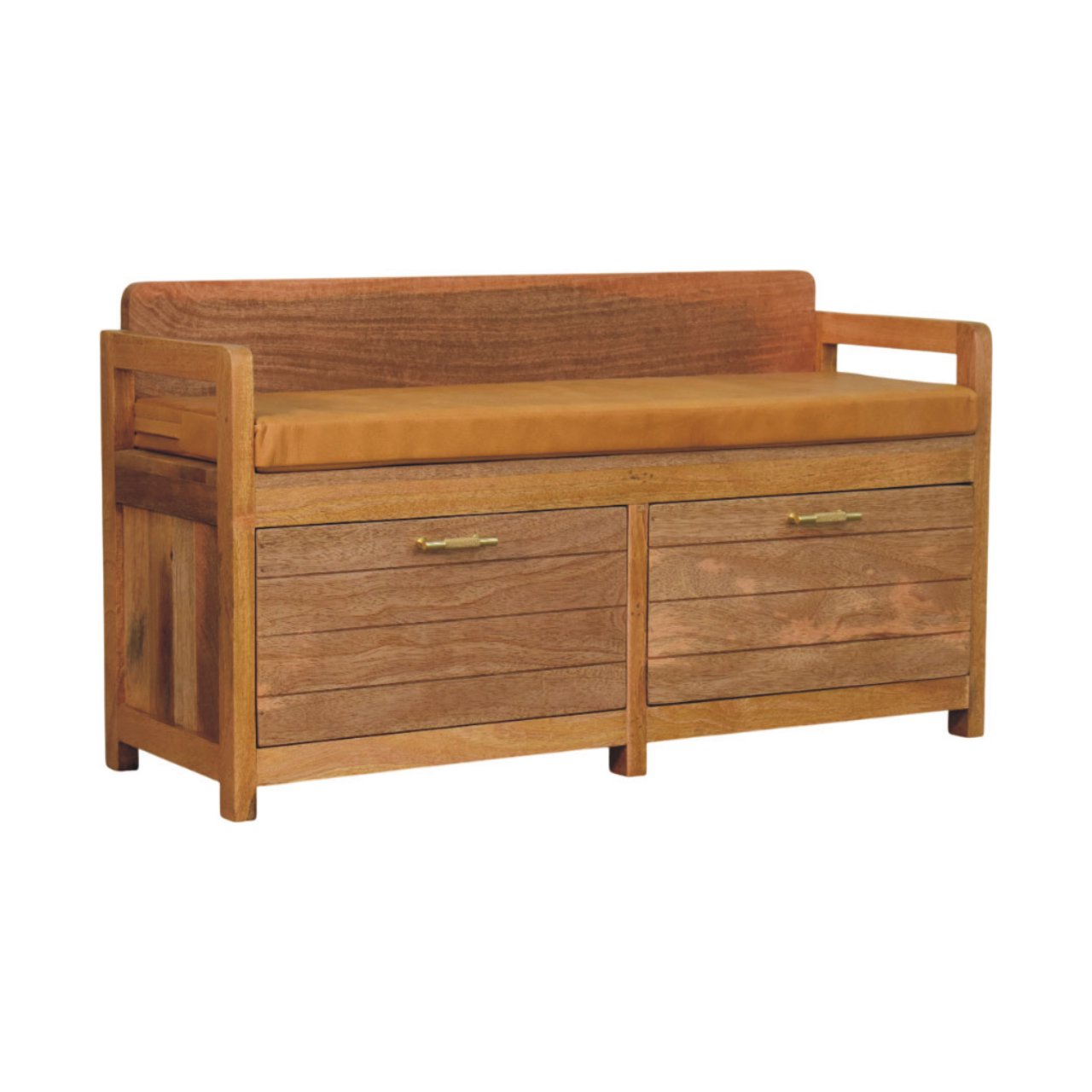 Oxford Storage Bench in Oak-like Finish