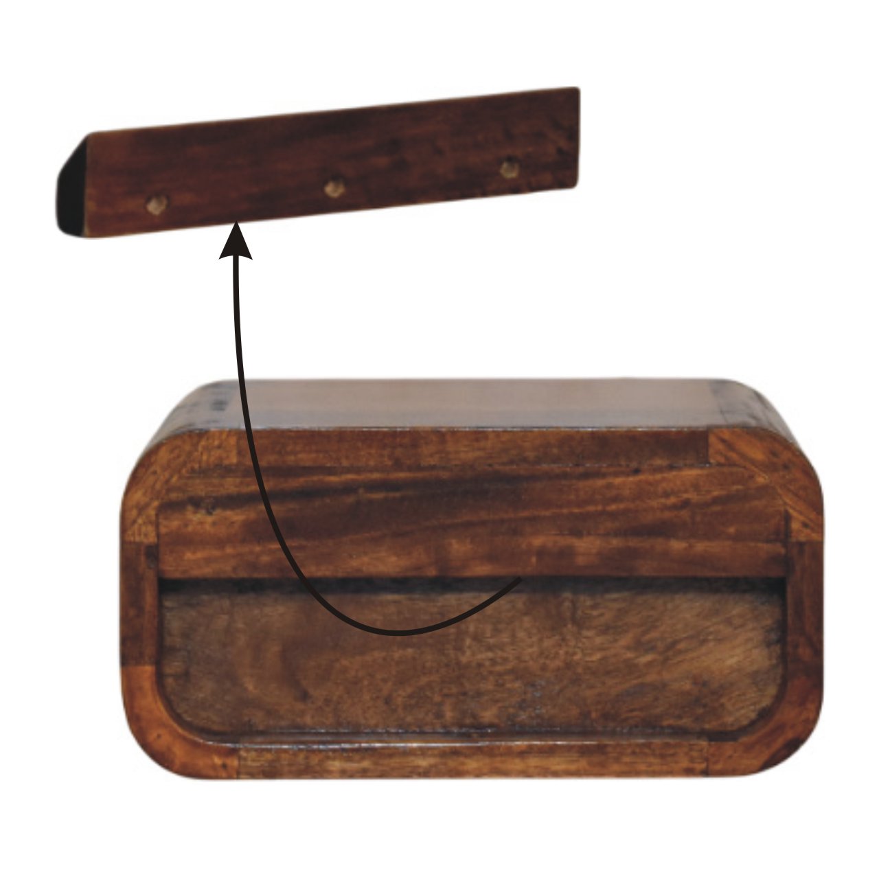 Avora - Wall-Mounted Nightstand in Chestnut Finish