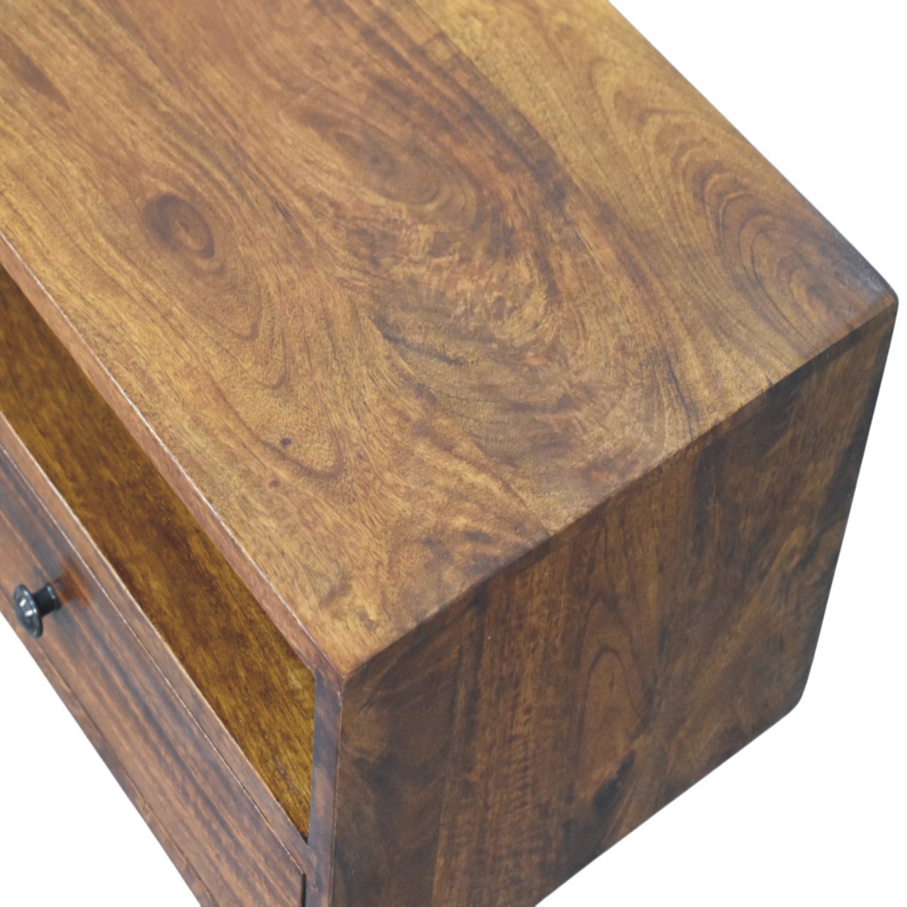 Lunar - Wall Mounted Media Unit in Chestnut Finish