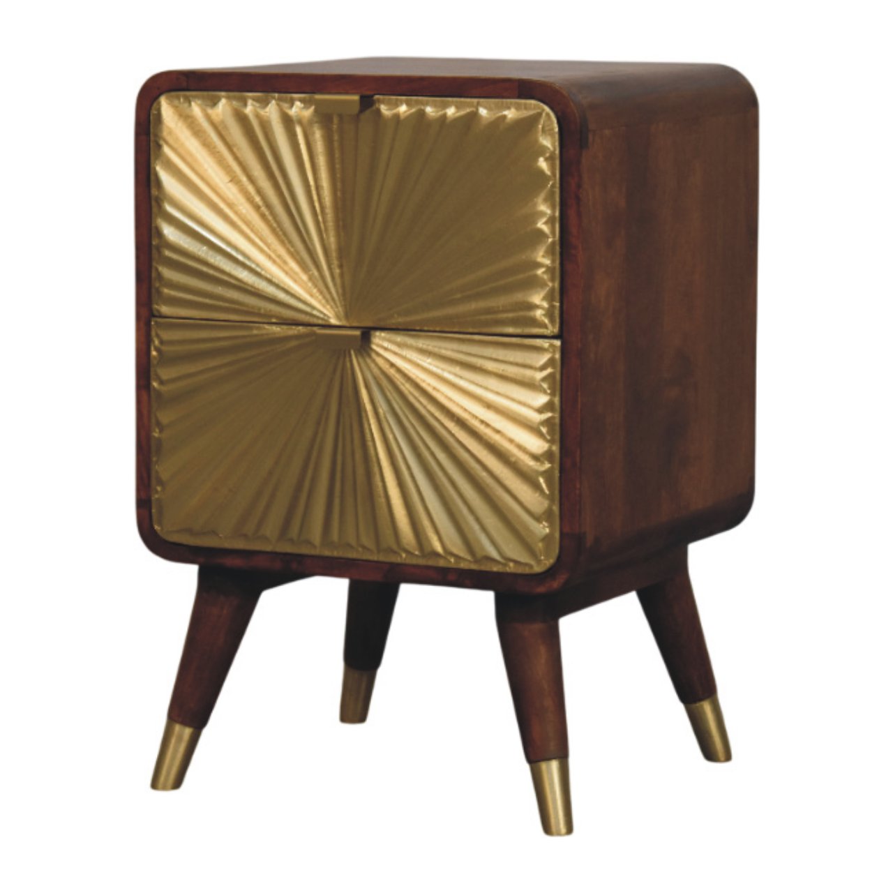 Avora - Brass Embossed Nightstand