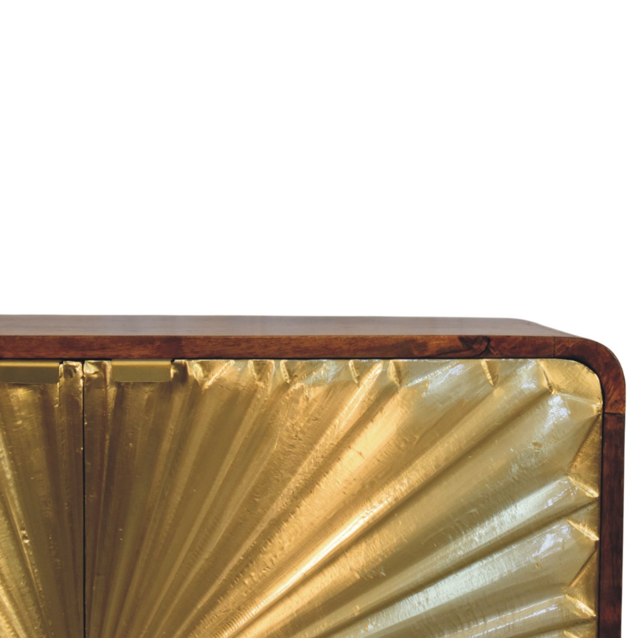 Avora - Brass Embossed Cabinet in Chestnut Finish