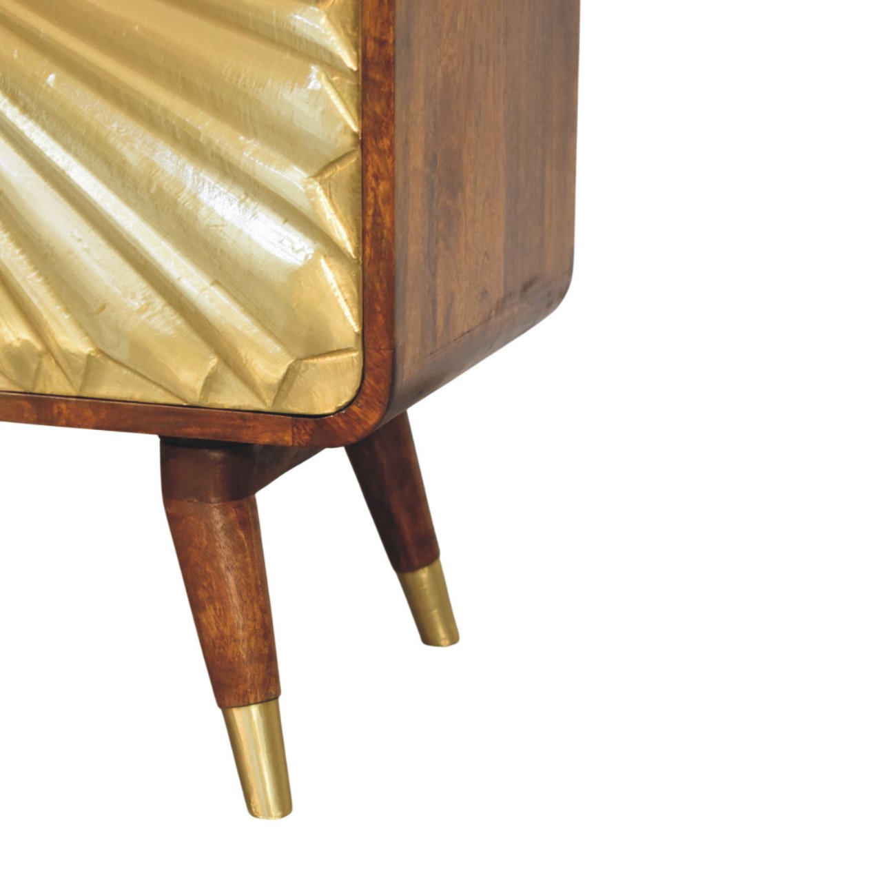 Avora - Brass Embossed Cabinet in Chestnut Finish