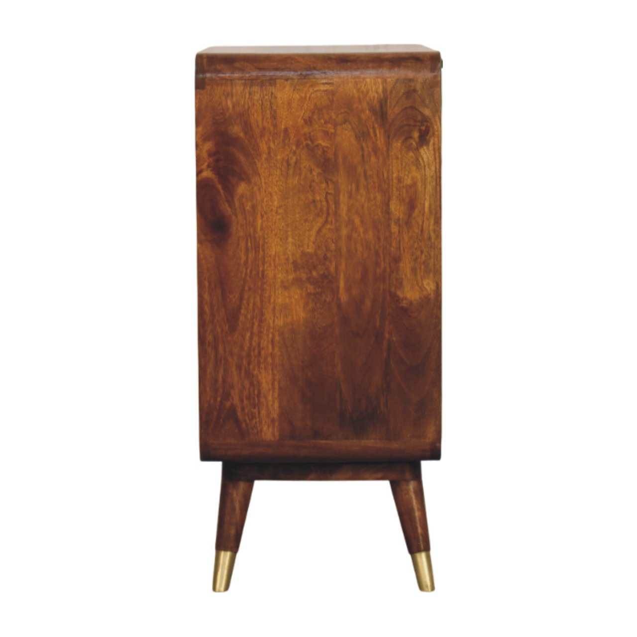 Avora - Brass Embossed Cabinet in Chestnut Finish