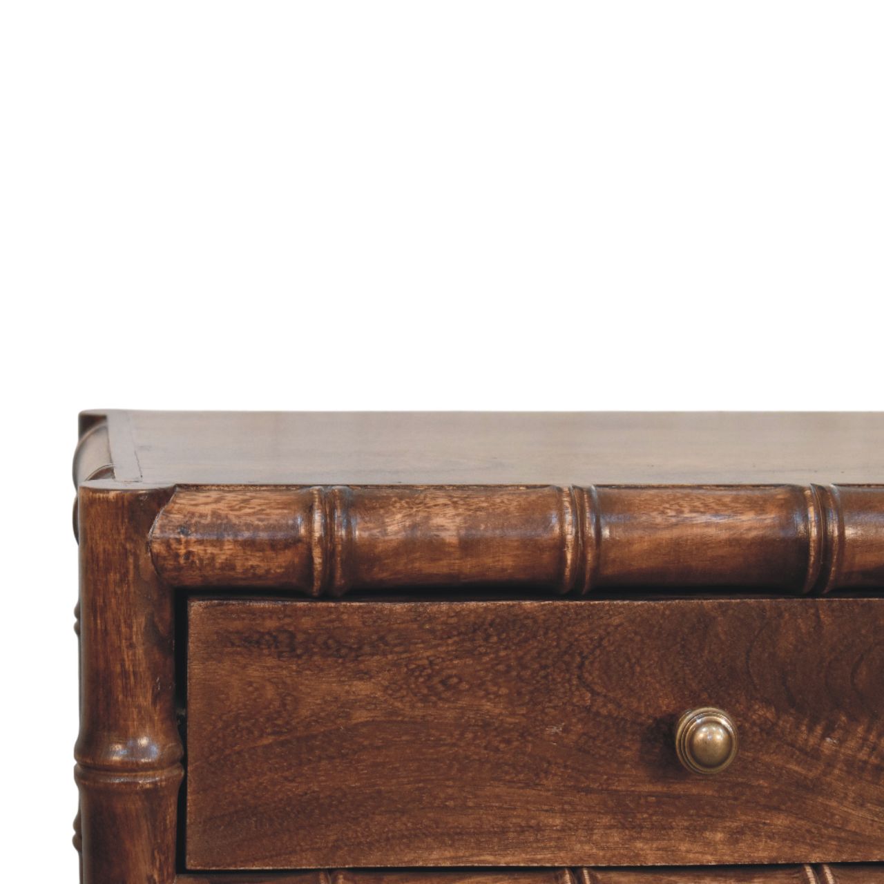 Bamboo Frame Nightstand in Roasted Almond Finish