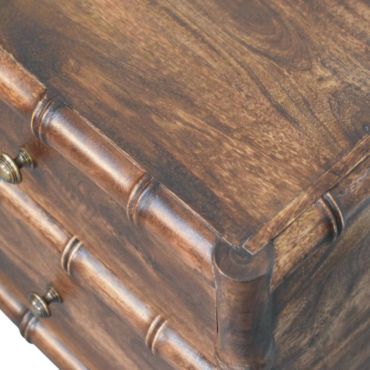 Bamboo Frame Nightstand in Roasted Almond Finish