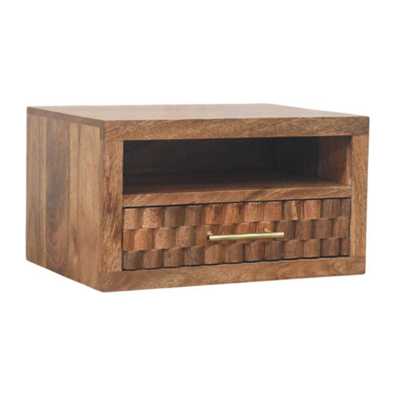 Arno - Wall-Mounted Nightstand in Golden Teak