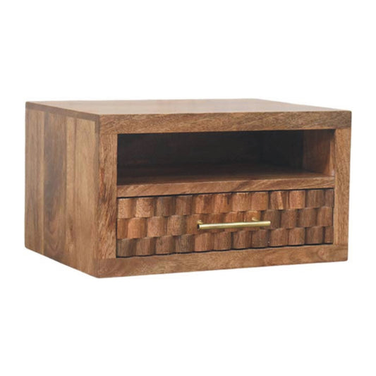 Arno - Wall-Mounted Nightstand in Golden Teak