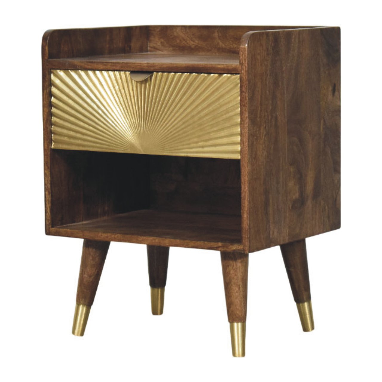 Solis - Brass Inlay Bedside Table