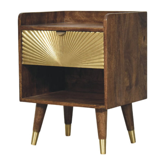 Solis - Brass Inlay Bedside Table