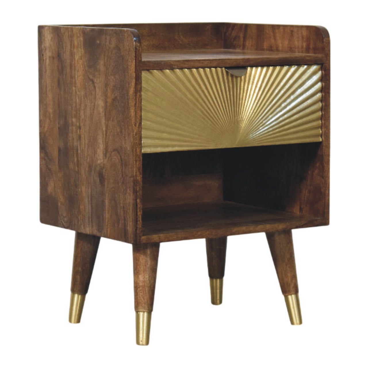 Solis - Brass Inlay Bedside Table
