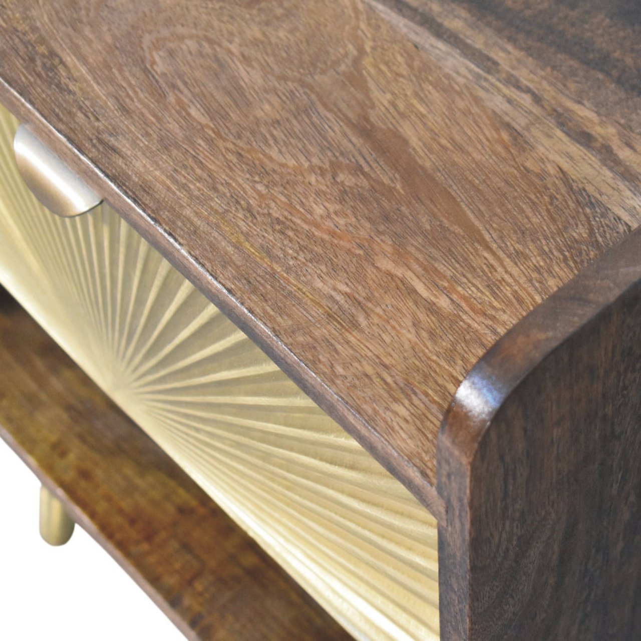Solis - Brass Inlay Bedside Table