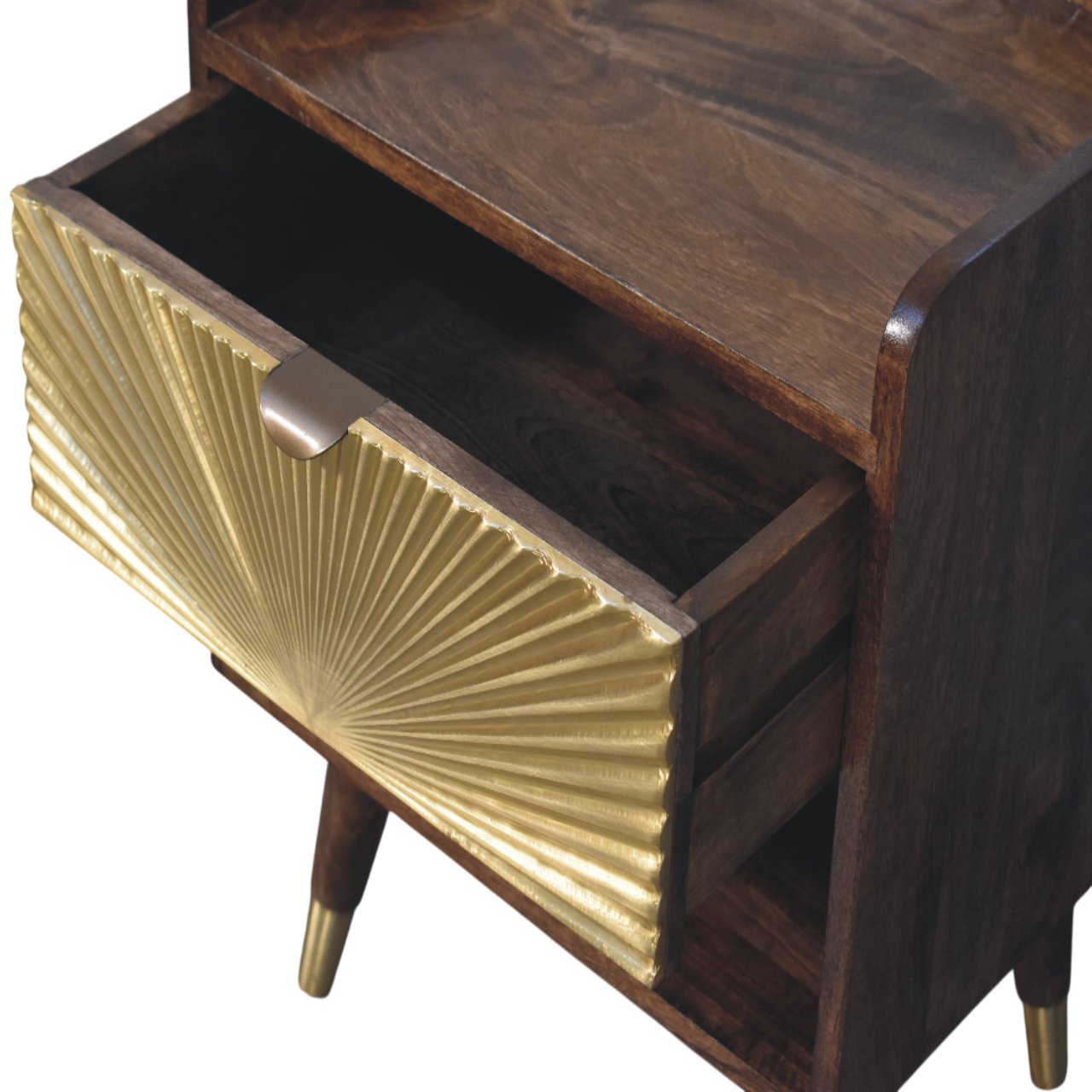 Solis - Brass Inlay Bedside Table