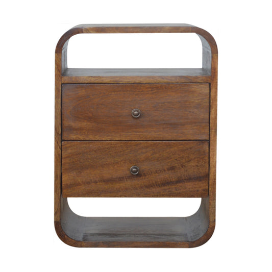 Elin - 2 Drawer Bedside Table in Chestnut Finish