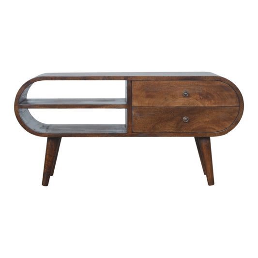 London Media Unit in Chestnut Finish