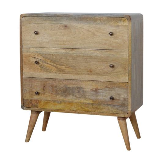 Rounded Scandinavian Chest in Oak-like Finish