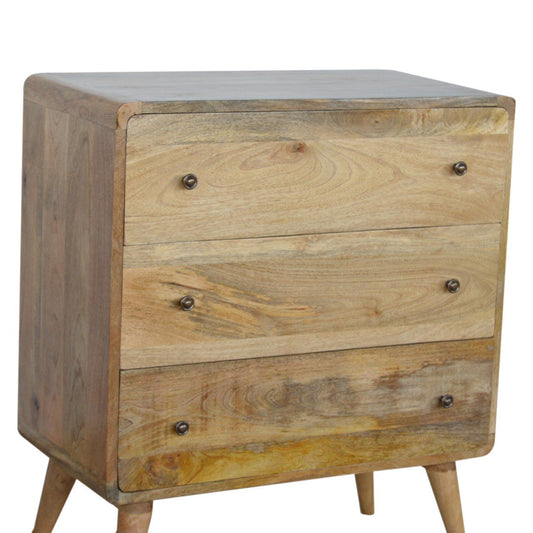 Rounded Scandinavian Chest in Oak-like Finish
