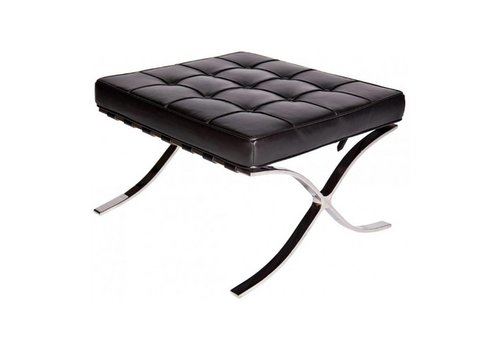 Classic Modern Barcelona Chair And Footstool, Black Leather, Clearance｜ DC Concept