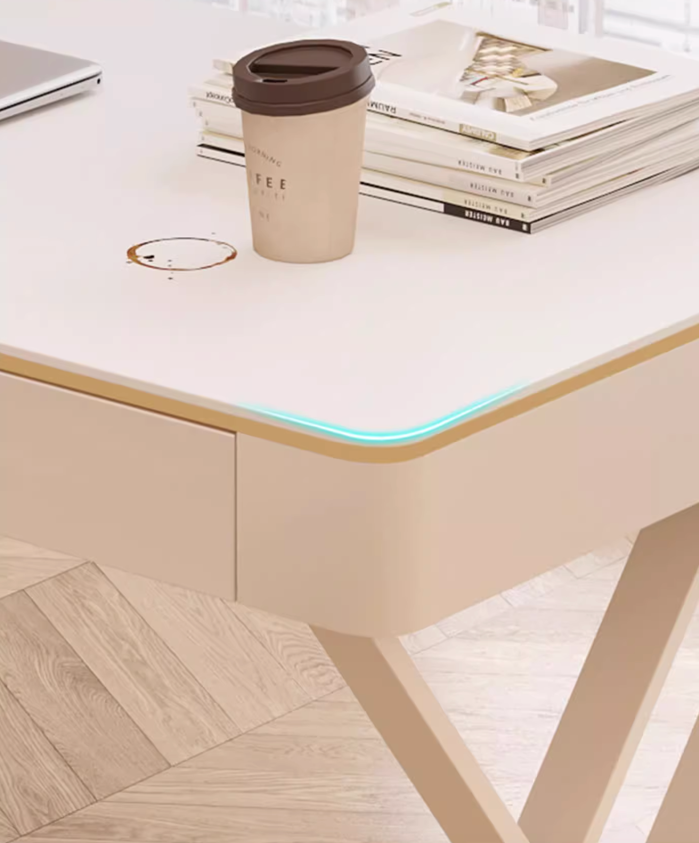 Loe Office Desk, White｜ DC Concept
