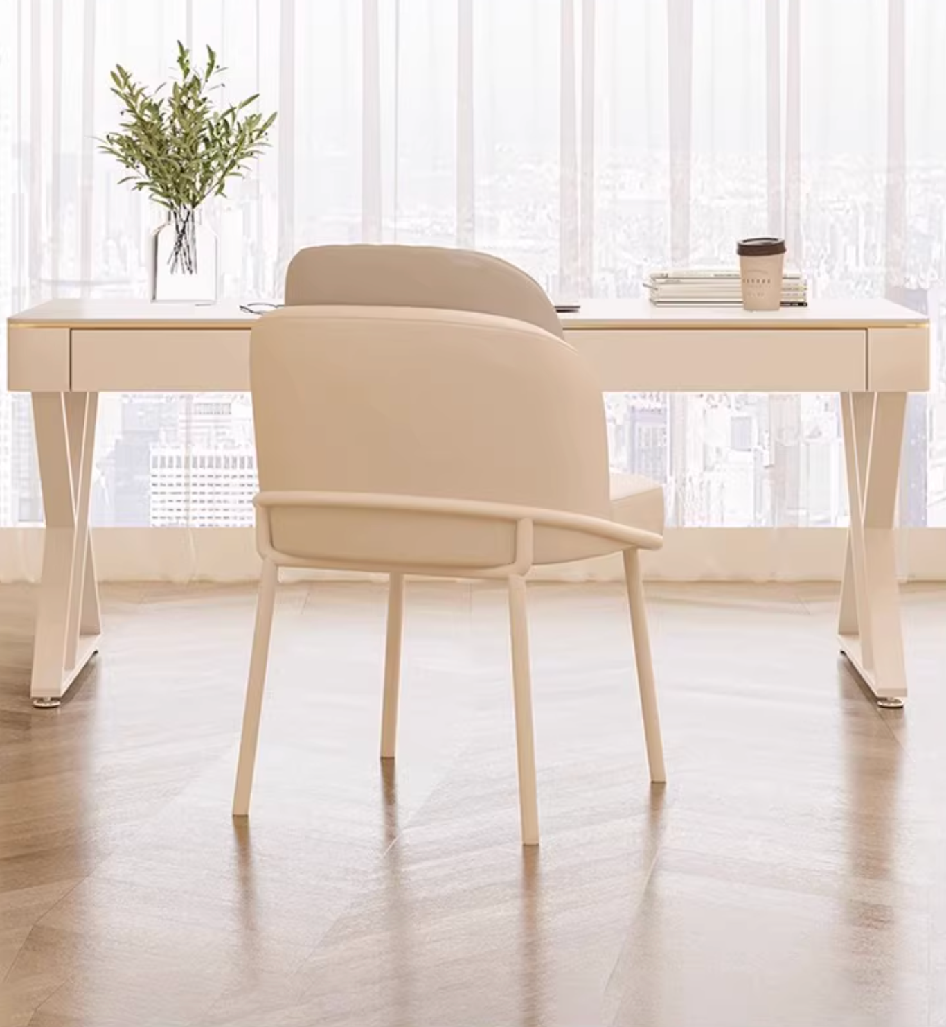 Loe Office Desk, White｜ DC Concept