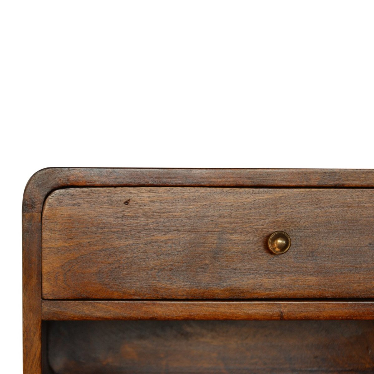 Chestnut Rounded Floating Bedside Table - V - LOOX