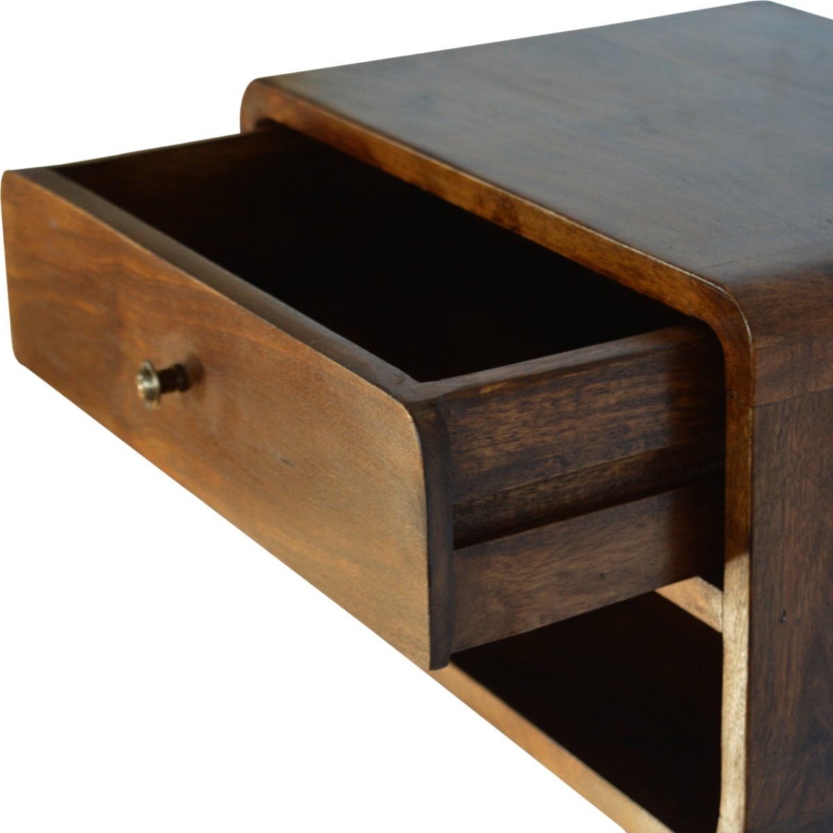 Chestnut Rounded Floating Bedside Table - V - LOOX