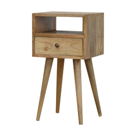 Mini Oak - ish Bedside Table - V - LOOX