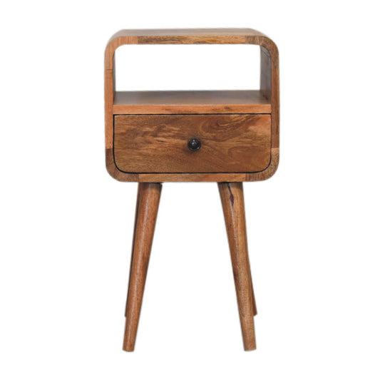 Mini Oak - ish Open Bedside Table - V - LOOX