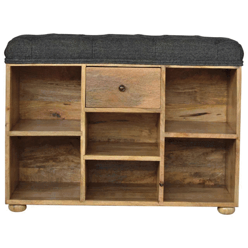 Fenwick - Black Tweed Entryway Bench