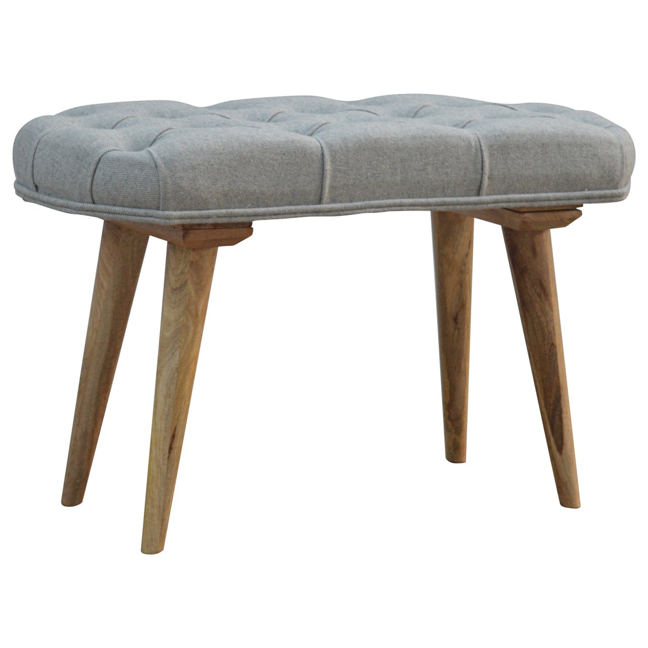 The Ashbury Grey Tweed Vanity Bench