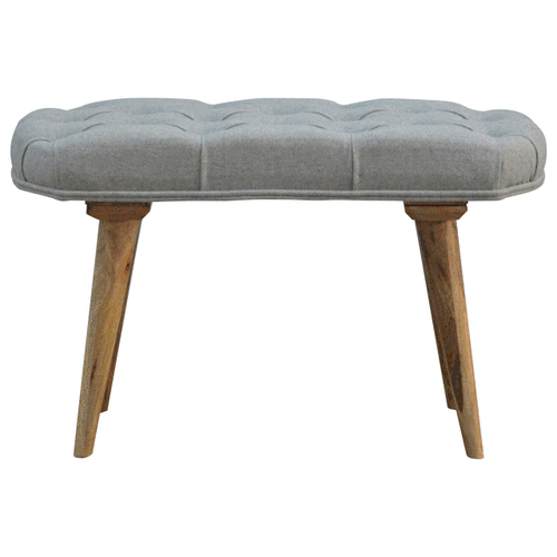 The Ashbury Grey Tweed Vanity Bench