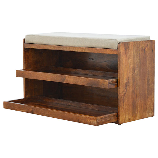 Mud Linen Pull-out Shoe Bench