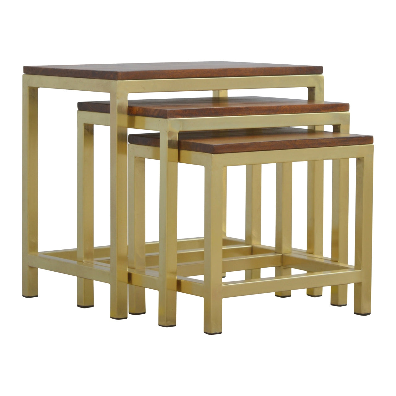 Nesting Gold Stool Set of 3