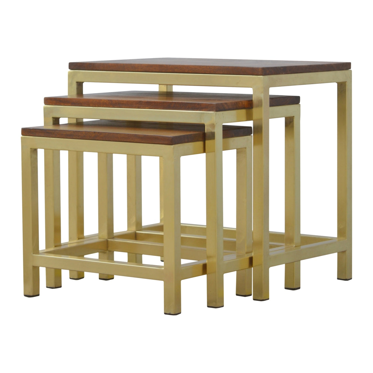 Nesting Gold Stool Set of 3