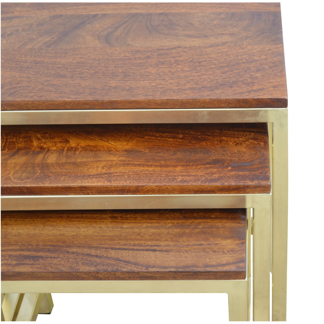Nesting Gold Stool Set of 3