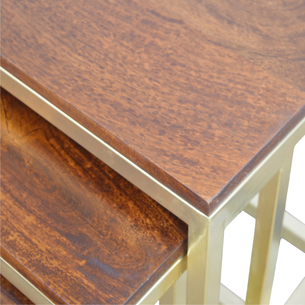 Nesting Gold Stool Set of 3