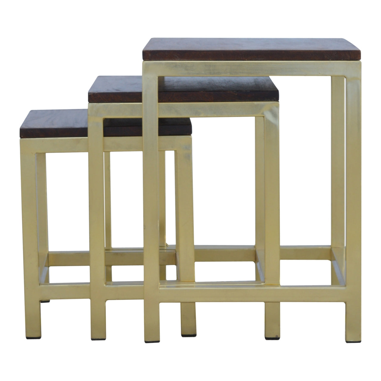 Nesting Gold Stool Set of 3