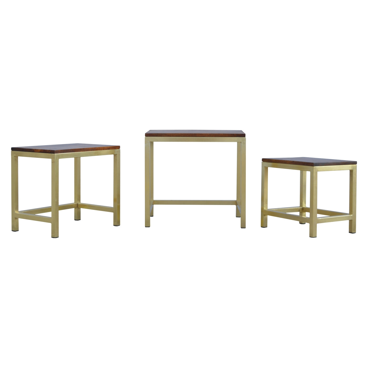 Nesting Gold Stool Set of 3