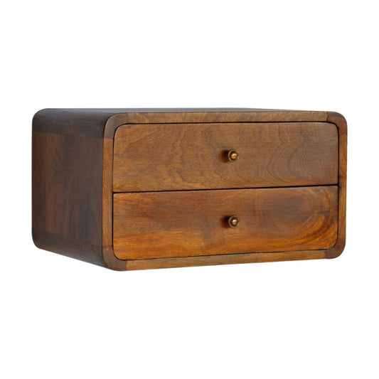 Floating Bedside Table in Chestnut Finish