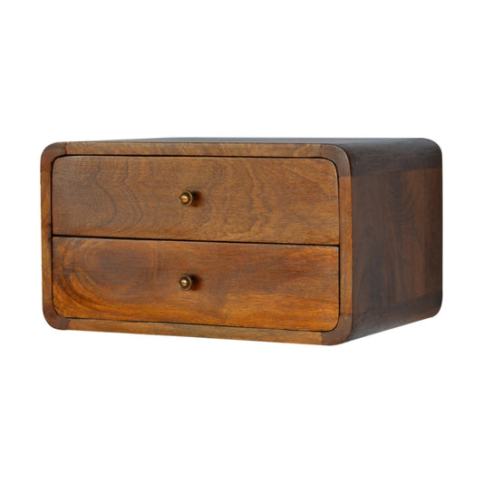 Floating Bedside Table in Chestnut Finish
