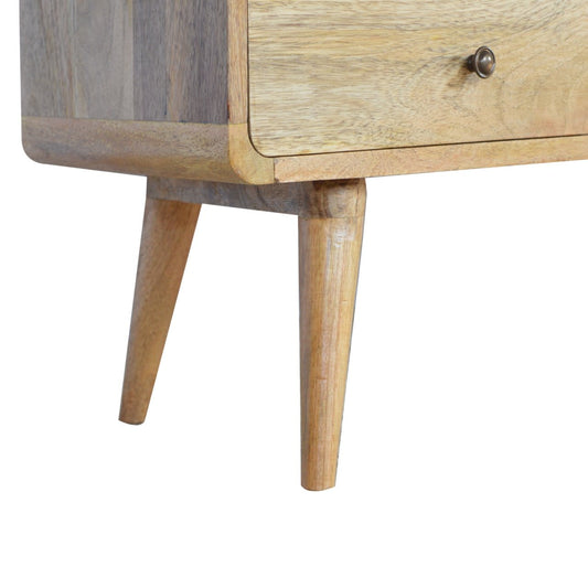 Rounded Media Unit in Oak Finish