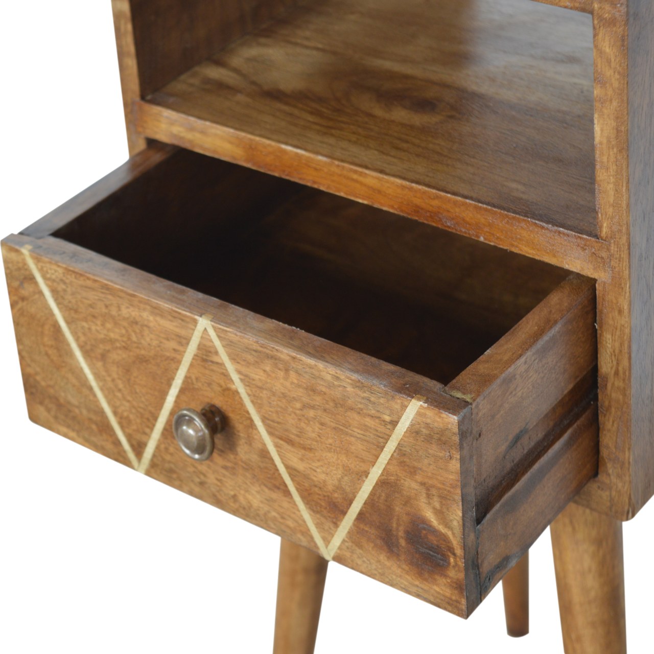 Geo - Brass Inlay Bedside Table