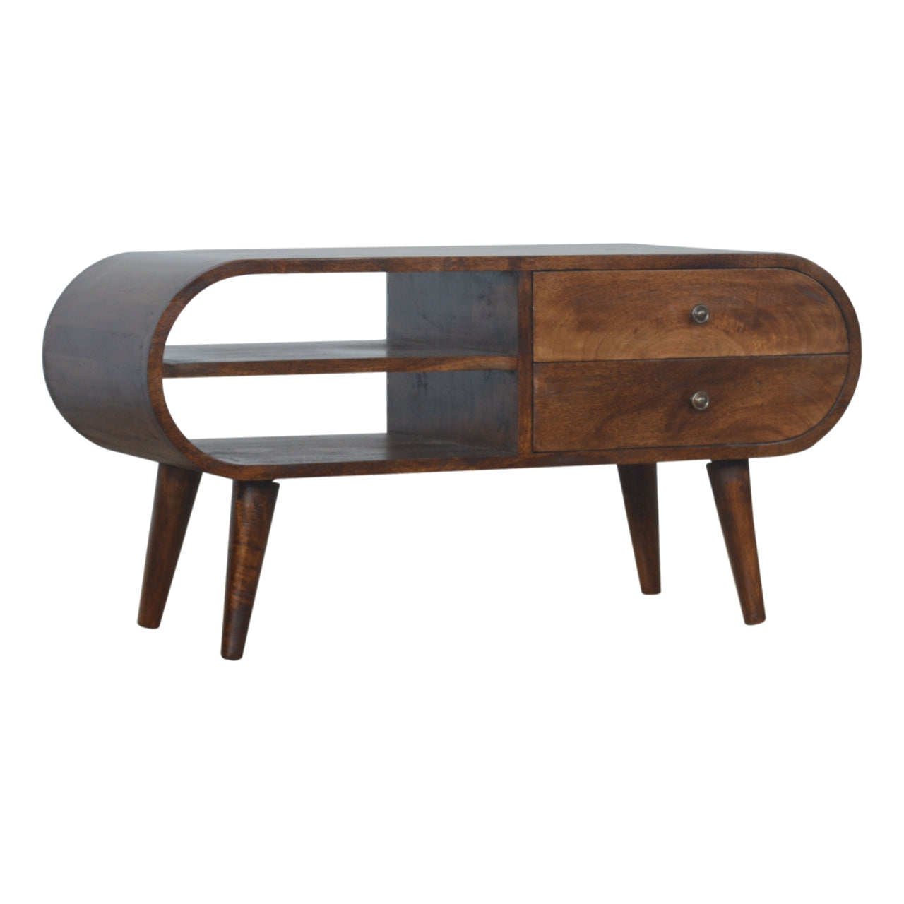 London Media Unit in Chestnut Finish