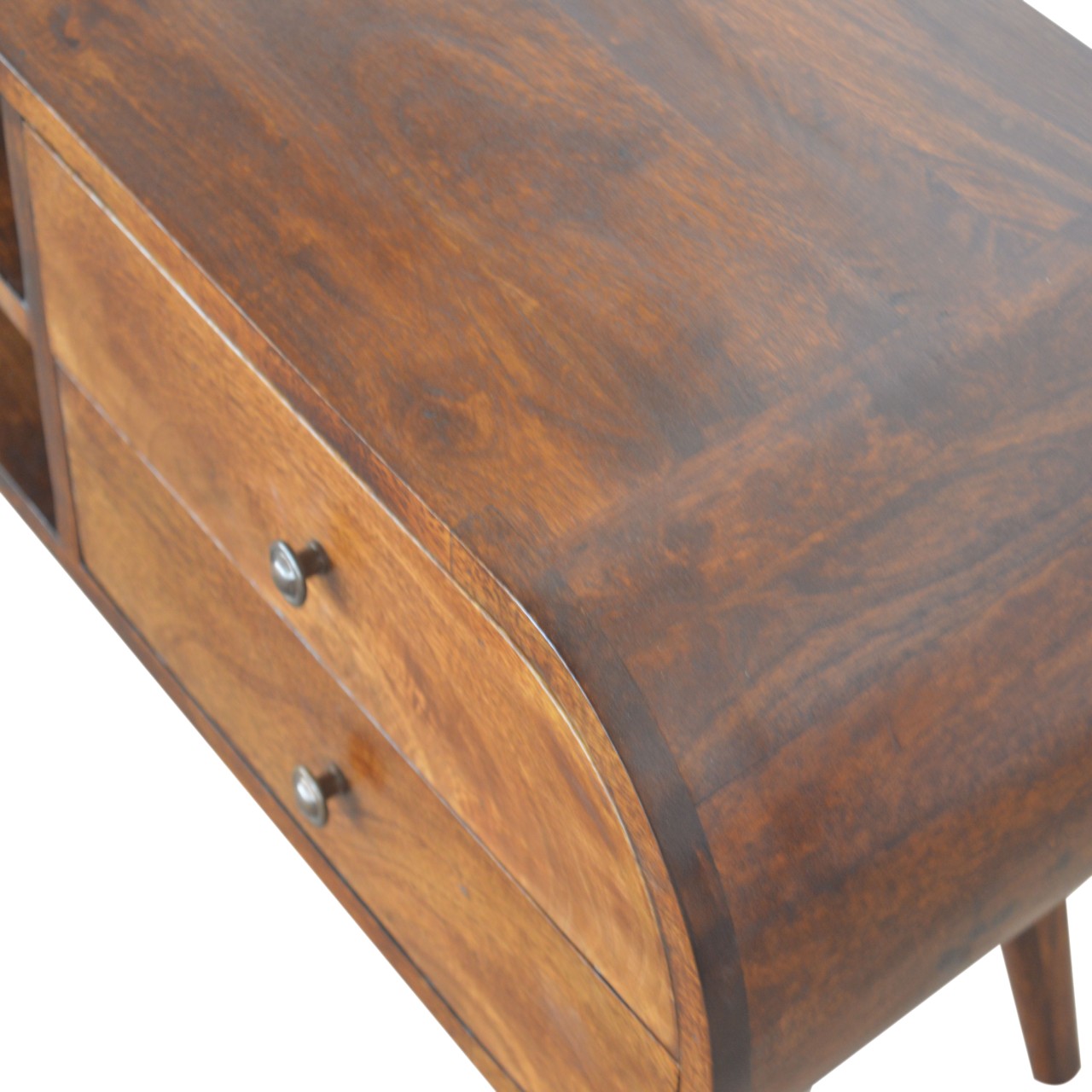 London Media Unit in Chestnut Finish