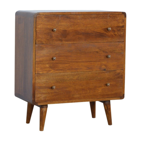 Rounded Chestnut Chest Of Drawers - V - LOOX