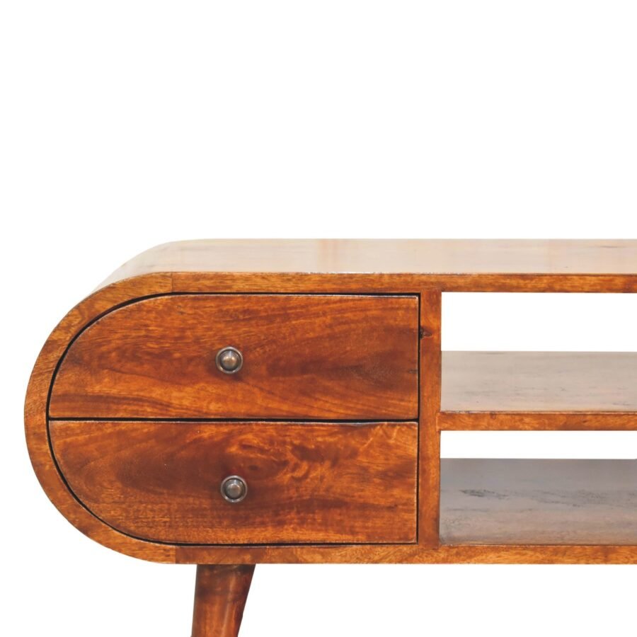 Solid Wood Rounded Media Unit - V - LOOX